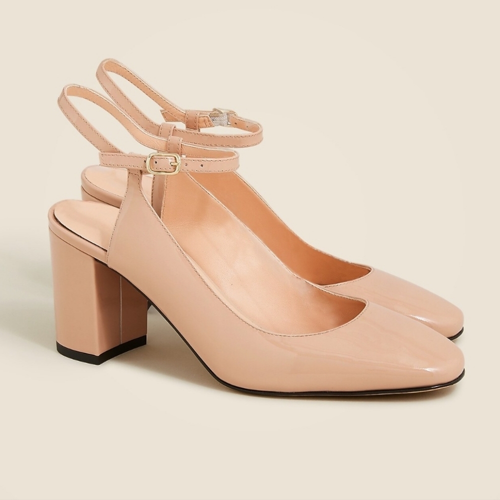 Maisie ankle-strap heels in patent leather